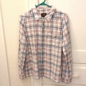 Pendleton linen/cotton plaid buttondown size M